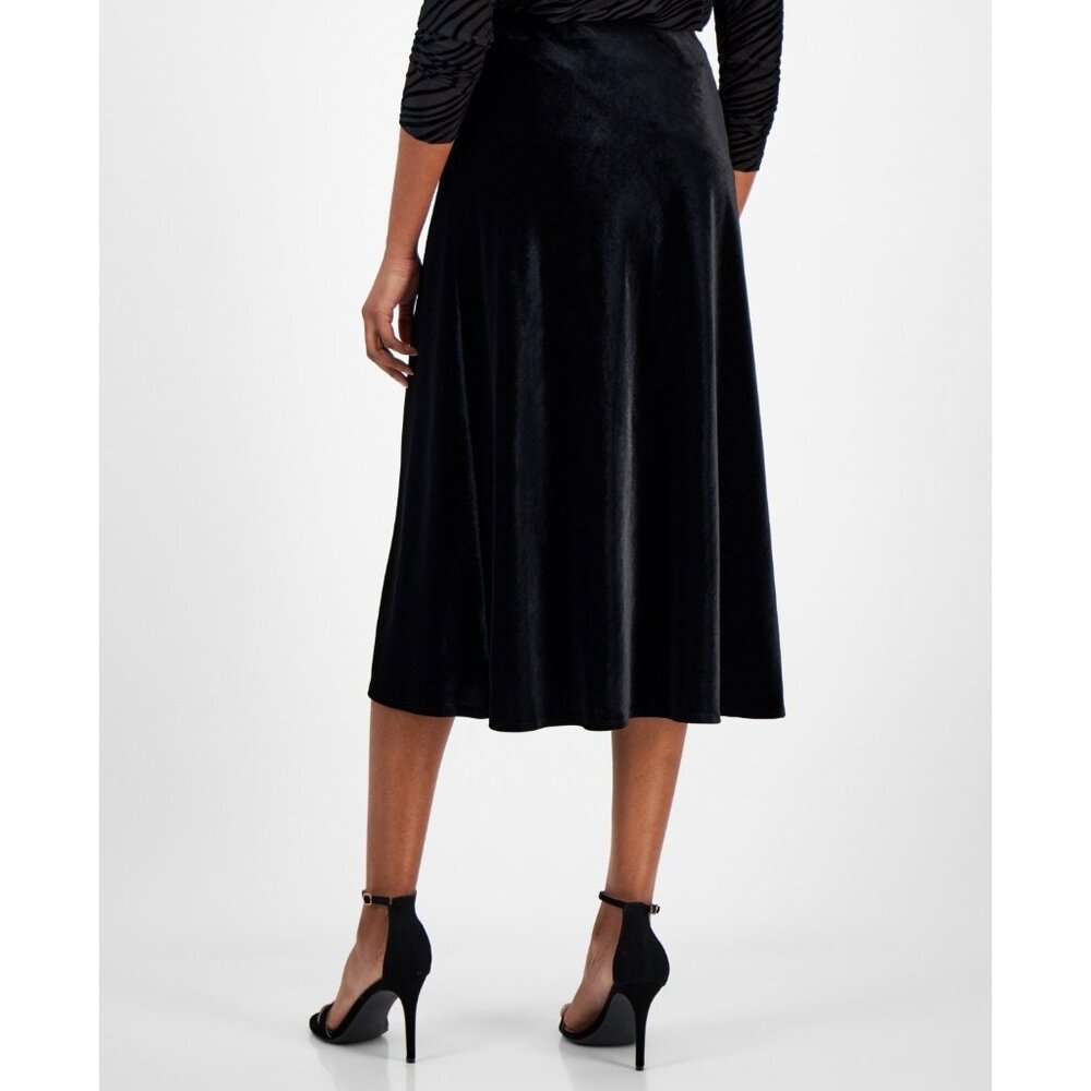 Anne Klein Women's Pull-On Flared Skirt Black Size L MSRP $99 - Picture 2 of 4